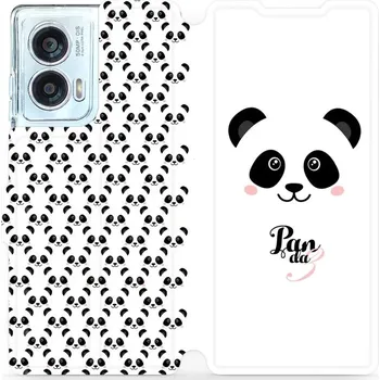 Pouzdro na mobilní telefon Flipové pouzdro Mobiwear - Motorola Edge 50 Fusion - M030P Panda Amálka (Knížkové flip pouzdro, obal, kryt na mobil Motorola Edge 50 Fusion - M030P Panda Amálka, materiál Umělá kůže + TPU - ochrana 360°, stojánek, silikonová vanička, magnetické zavírání)