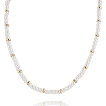 Náhrdelník Flamenco Mystique Náhrdelník z perliček z pozlacené nerezové oceli 14k NST2107