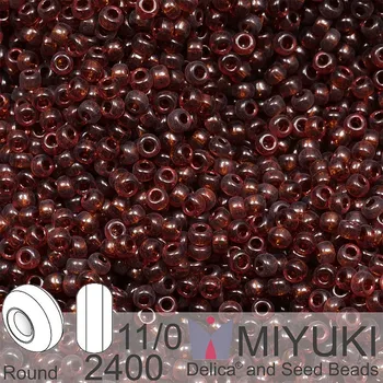 Korálek Korálky Miyuki Round 11/0. Barva 2400 Tr Extra Dk Topaz. Balení 5g.