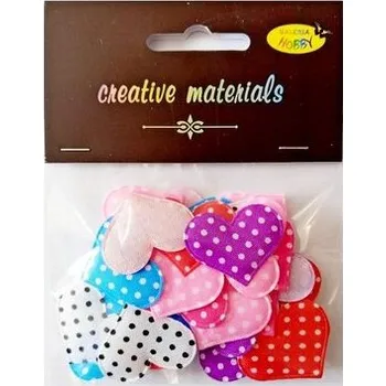 Set školních potřeb Aplikacje materiałowe serca w kropeczki 3cm 30szt