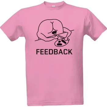 Pánská móda Tričko s potiskem FEEDBACK černý pánské