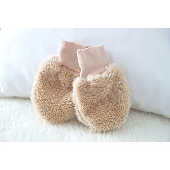 Rukavice AMÁLKA Chlupaté rukavičky, oříškové Velikost: 56-68