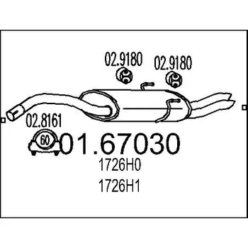 Výfukový systém Zadní tlumič výfuku MTS 01.67030