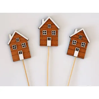 CAT Polsko Zápich dřevěné dekorace - HNĚDÝ DOMEČEK