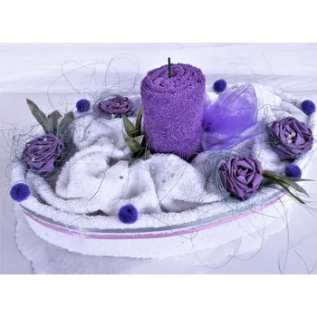 Veratex Textilní dort - svícen oválný fialový, Veratex Textilní dort - svícen oválný fialový