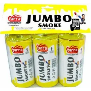 Zábavní pyrotechnika DÝMOVNICE - JUMBO SMOKE - ŽLUTÁ - 3ks - 16/3 trhací pojistka (zn. TARRA)