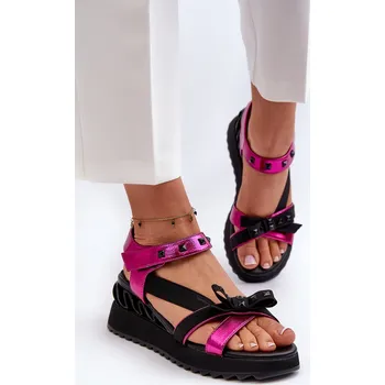 Dámské sandále Dámské sandály s mašlí D&A CR956 Barva: Růžová, Velikost: 36