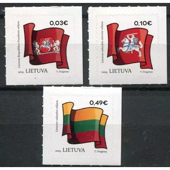 Poštovní známka (2019) MiNr. 1300 - 1302 I. ** - Litva - Vlajky (samolepící)