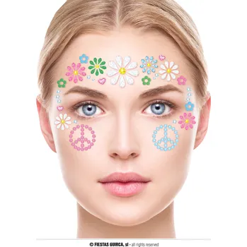 Karnevalový doplněk Guirca Hippie nálepka na obličej