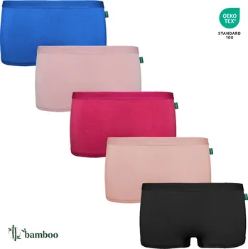 Kalhotky Dámské bambusové kratší boxerky 906 Gaubert Barva/Velikost: 5-PACK mix 5 barev / S/M