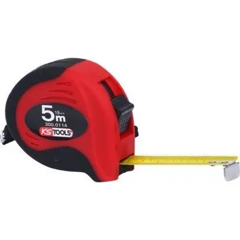 metr KS TOOLS Svinovací metr s aretací, černo-červený, 5 m, 19 mm, 300.0114