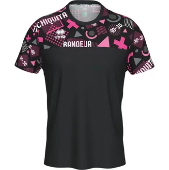 Pánské tričko ERREA´ ERERA MANOLO dresové triko BARVA: černá - fuchsiová, Velikost: L Krátký rukáv, prodyšný, pohodlný střih