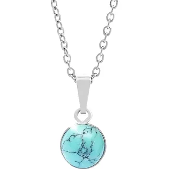 Náhrdelník Stříbrný náhrdelník s pravým minerálním kamenem Tyrkys