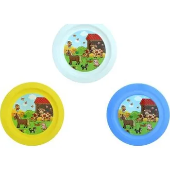 Talíř talíř d21cm měl. FARMA IML, aqua, bílý, žlutý, dětský, plast