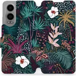 Flipové pouzdro Mobiwear - OnePlus Nord CE 4 Lite 5G - VP13S Temná flóra (Knížkové flip pouzdro, obal, kryt na mobil OnePlus Nord CE 4 Lite 5G - VP13S Temná flóra, materiál Umělá kůže + TPU - ochrana 360°, stojánek, silikonová vanička, magnetické zavírání