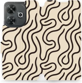 Pouzdro na mobilní telefon Flipové pouzdro Mobiwear - Xiaomi Redmi 13 - VA60S Linky (Knížkové flip pouzdro, obal, kryt na mobil Xiaomi Redmi 13 - VA60S Linky, materiál Umělá kůže + TPU - ochrana 360°, stojánek, silikonová vanička, magnetické zavírání)