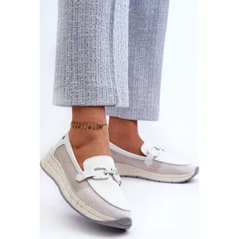 Dámské mokasíny Dámské semišové mokasíny D&A TW210 Barva: Bílá, Velikost: 37