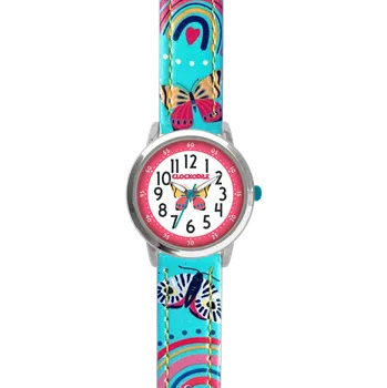Hodinky CLOCKODILE Tyrkysové dívčí dětské hodinky MOTÝL CWG5182