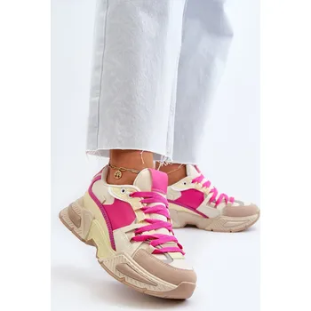 Dámské tenisky Dámská módní šněrovací sportovní obuv - Chillout! Barva: Růžová, Velikost: 38