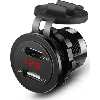 Zásuvka do panelu USB nabíječka voltmetr