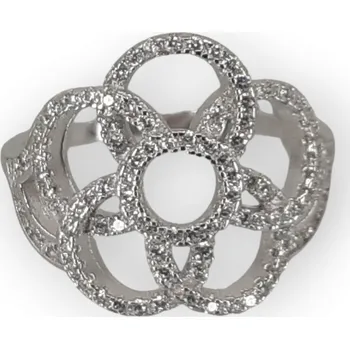 Prsten Stříbrný prsten Kytka Zava 2675 – Ag 925/1000, květinový design, čiré zirkony, rhodiovaný Velikost prstenu: 54/17,2