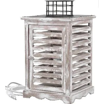 Stojací lampa Lampa LAMELA, přírodní s bílou, 20x20x36cm|Ego Dekor