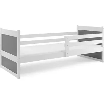 Postel BMS GROUP Dětská postel Rico 1 80x190, bez úložného prostoru bez matrace - 1 osoba - Bílá, Grafit