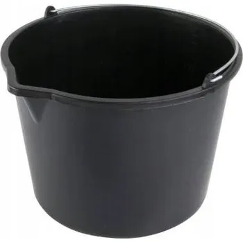 Zednická nádoba Plastový kbelík s nálevkou 20L černý s kovovou rukojetí - Univerzální a odolný