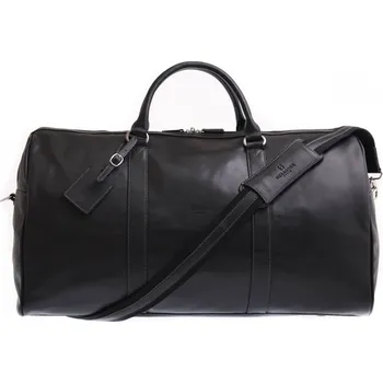 Cestovní taška Velká cestovní kožená taška Hexagona 462966 černá hovězina