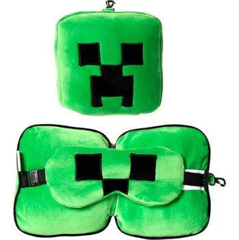 Cestovní polštářek PUCKATOR Cestovní polštářek s maskou na oči MINECRAFT
