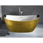 Vana AYLA Glam 170x80 cm volně stojící asymetrická univerzální zlatá+bílá sifon chrom VANAYLA170G1