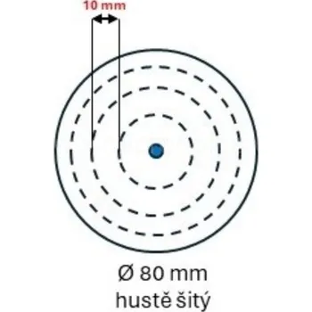Brusný kotouč Leštící kotouč Dora 800, rozměr 80x20 - otvor (varianty), Dora 800, 80x20 - otvor 10, hustě šitý