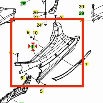 Piaggio Bočnice levá, zadní - šedá CM02940100F2