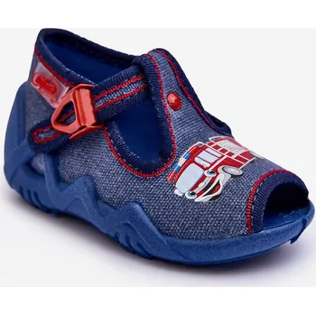 Chlapecká obuv Dětské Sandály Papcie Befado Hasičský Vůz 217P118 Barva: Modrá, Velikost: 20