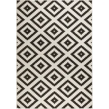 Hans Home Kusový koberec Twin-Wendeteppiche 103129 schwarz creme – na ven i na doma - 80x150