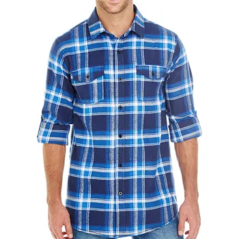 Pánská košile Burnside Pánská flanelová košile Burnside Modrá/Bílá L