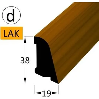 soklová lišta NOVÁK Podlahová - soklová lišta 38x19 dýha ořech lak, 2,4m 4819