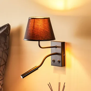 Lampička Luminex Nástěnné světlo Soho, kuželové, lampa na čtení černá/zlatá černá, zlatá 1 x 60 W E27 + 1 x 8 W G9 - Doprava zdarma