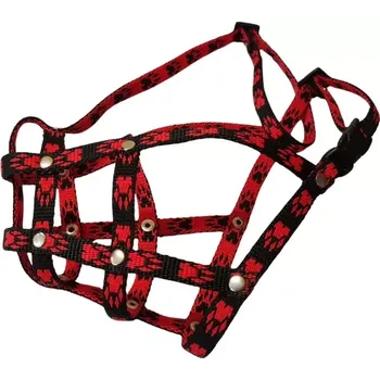 Náhubek pro psa Palkar nylonový náhubek Francouzský buldoček vel. 2 černo-červená