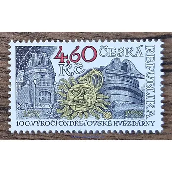 Poštovní známka ČR ** 173, 100. výročí hvězdárny v Ondřejově, r. 1998
