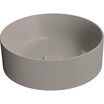 Umyvadlo KUBE X keramické umyvadlo na desku, průměr 40cm, tortora mat