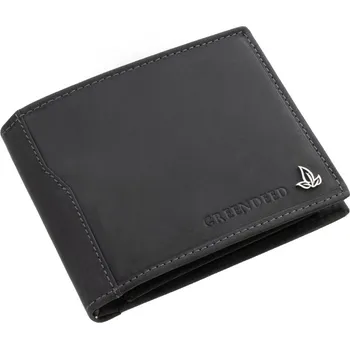 Peněženka Černá kožená pánská peněženka na šířku (GPPN455)