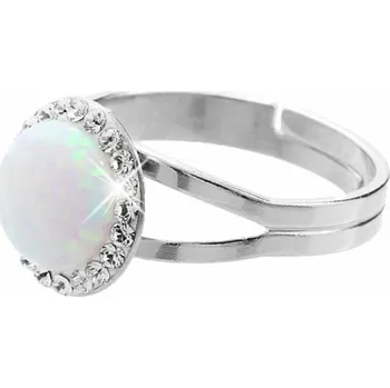 Prsten Prsten bílý opál se Swarovski Elements Krystal