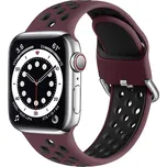 Dvoubarevný perforovaný řemínek s přezkou pro Apple Watch 38/40/41/42(S10)mm Barevná varianta: Vínovo-černý