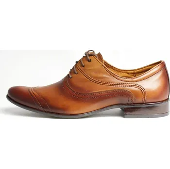 Pánské polobotky Hnědé elegantní boty - kožené model 126, VELIKOST 42