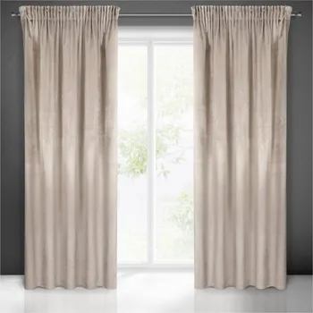 Závěs Velvet 140/250 cm s gumkou - béžová
