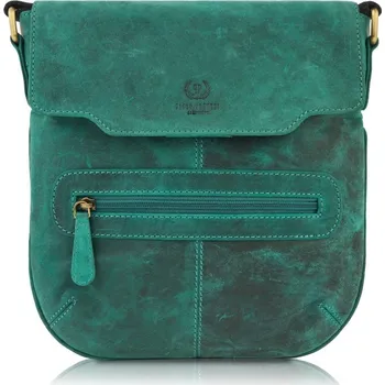 Kabelka Paolo Peruzzi Dámská kožená messenger taška PAOLO PERUZZI; zelená