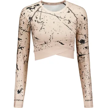 Dámský funkční crop top s dlouhým rukávem premium ALTISPORT VOJ/ALW034TR04 HNĚDÁ XL