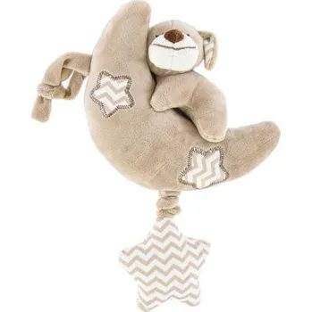 plyšák Měsíček plyšový 30cm s psíčkem a hudebním mechanizmem na natažení