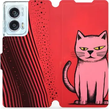 Pouzdro na mobilní telefon Flipové pouzdro Mobiwear - Motorola Edge 50 Fusion - VP54S Kocourek (Knížkové flip pouzdro, obal, kryt na mobil Motorola Edge 50 Fusion - VP54S Kocourek, materiál Umělá kůže + TPU - ochrana 360°, stojánek, silikonová vanička, magnetické zavírání)